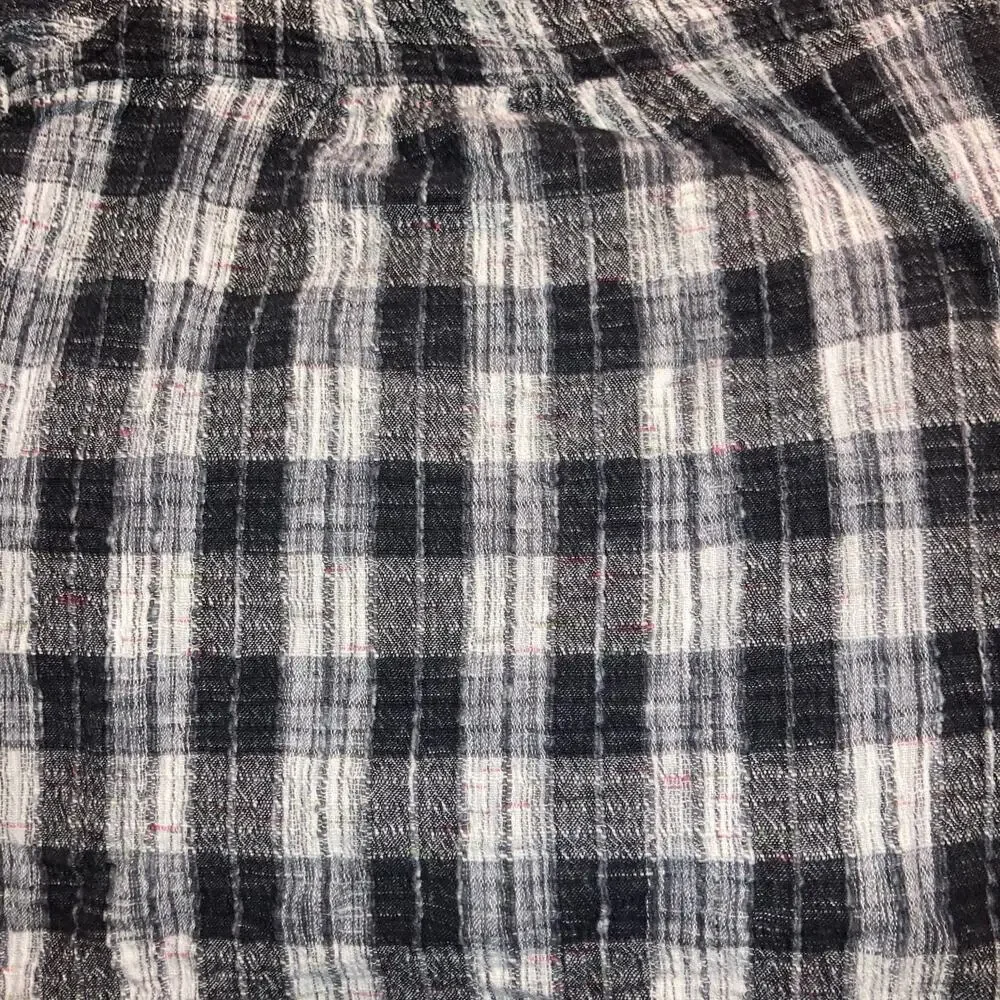 Free People Walk in the Park Plaid Burlap Cowl Pullover Tunic-XS